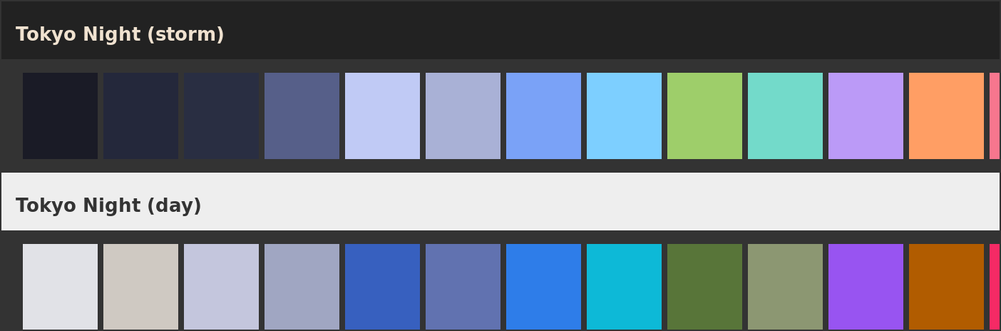 Tokyo Night palette